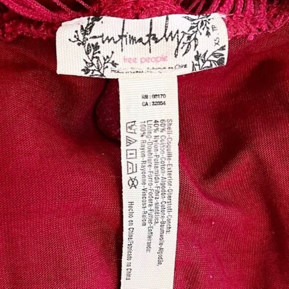 Free People She's Got it Red Slip Lace Dress XS - Picture 9 of 11